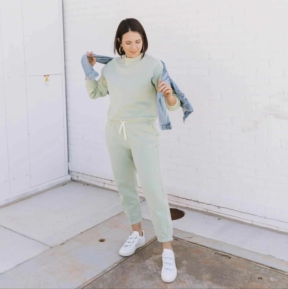Everlane Sweatpants Light Green The Track Organic Cotton High Rise Jogger - Picture 1 of 12